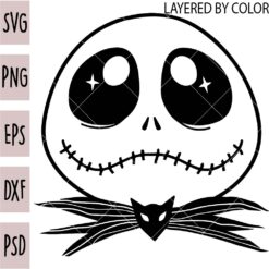 Jack Skellington Face SVG, The Nightmare Before Christmas Jack SVG, Layered Christmas Jack SVG 