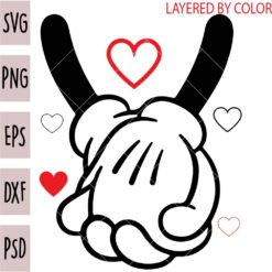 Disney love Hands SVG, Disney Valentine's Day Hands SVG, cartoon Hands SVG