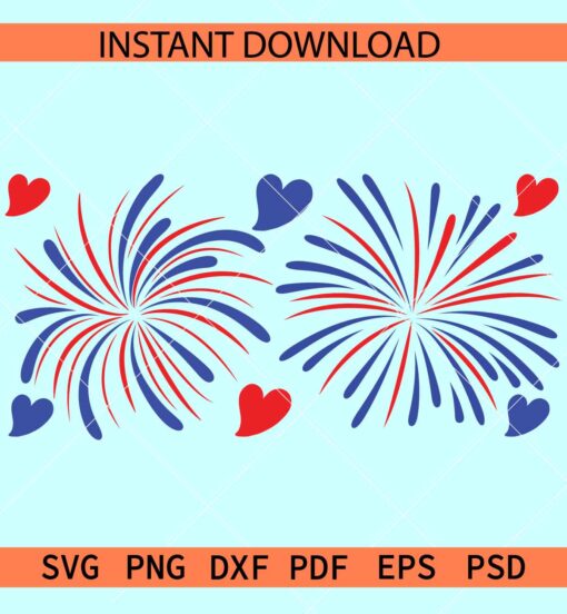 4th July Fireworks SVG, Freedom Day Fireworks SVG, Independence Day Fireworks SVG