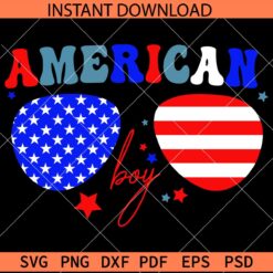 American Boy Sunglasses SVG, 4th July Boy sunglasses SVG, Freedom Day Boy sunglasses SVG