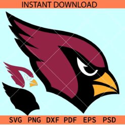 Arizona cardinals Head Logo SVG, The Cardinals Logo SVG, Layered cardinal Head SVG, Team Cardinals SVG