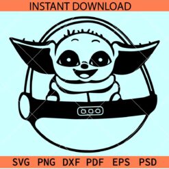 Baby Yoda Sketch SVG, Transparent Baby Yoda SVG, Baby Yoda coloring page SVG