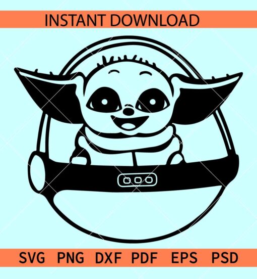 Baby Yoda Sketch SVG, Transparent Baby Yoda SVG, Baby Yoda coloring page SVG