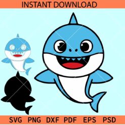 Baby shark cartoon SVG,  Layered Baby Shark SVG