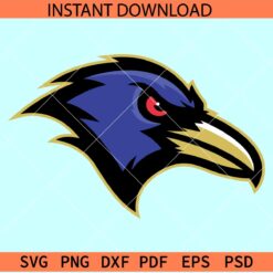 Baltimore Ravens Logo SVG, Raven Head SVG, The Ravens Logo SVG, Team Ravens SVG