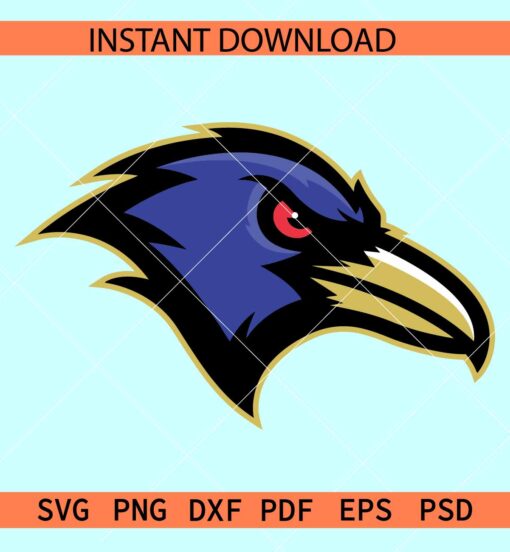 Baltimore Ravens Logo SVG, Raven Head SVG, The Ravens Logo SVG, Team Ravens SVG