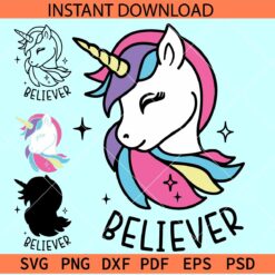Believer unicorn Layered SVG, Christmas Unicorn SVG, Baby Christmas SVG