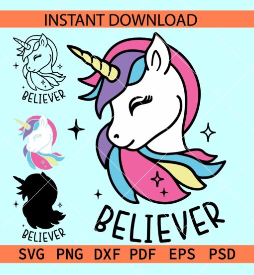 Believer unicorn Layered SVG, Christmas Unicorn SVG, Baby Christmas SVG
