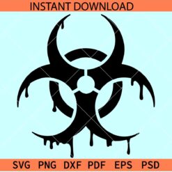 Biohazard Blood Symbol Dripping Svg, Biohazard Blood Symbol Silhouette SVG