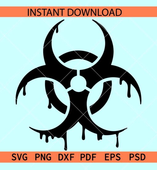Biohazard Blood Symbol Dripping Svg, Biohazard Blood Symbol Silhouette SVG