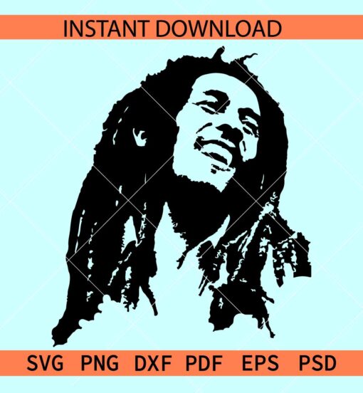 Bob Marley Portrait SVG, Bob Marley Vinyl Decal Sticker SVG, Bob Marley Portrait Silhouette SVG