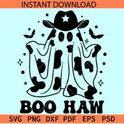 Boo Haw Cow Bow Ghost SVG, Cow bow boo ghost  SVG, Boo haw Halloween ghost SVG