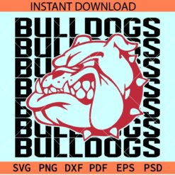 Bull dogs stacked SVG, The Bull dogs SVG, Team Bull Dogs SVG