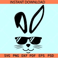 Bunny with sunglasses SVG, Bunny Dude SVG, Easter Dude SVG,  Bunny Face with sunglasses SVG