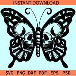 Butterfly skull SVG, Halloween Butterfly SVG, Skull Inside Butterfly SVG