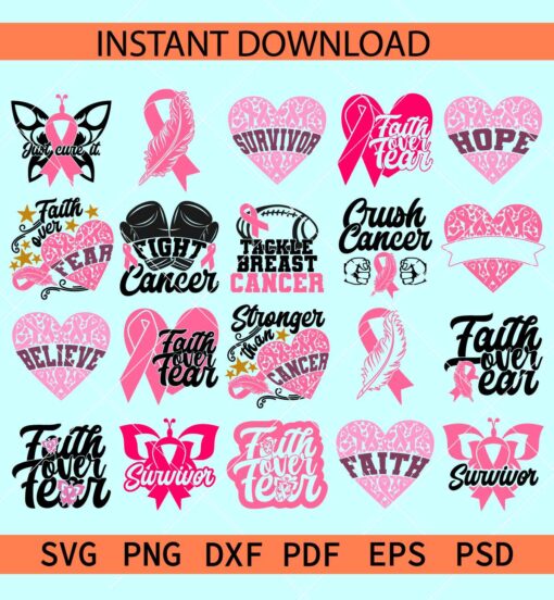 Cancer Awareness Bundle SVG, Cancer Awareness Saying Bundle SVG, Cancer Quotes Bundle SVG