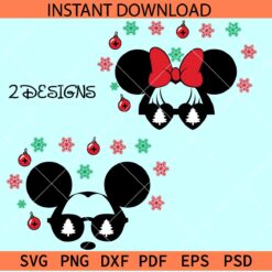 Christmas mickey Minnie snowflakes Bundle SVG, Christmas Disney Bundle SVG