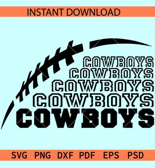 Cowboys stacked SVG, Cowboys Football svg,  Dallas Cowboys Stacked SVG