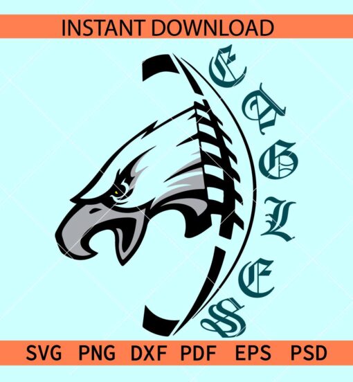 Eagles head Football SVG, Eagles Football SVG, Team Eagles SVG