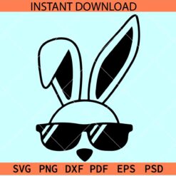 Easter Bunny Dude SVG,  Bunny with sunglasses SVG, Bunny Dude SVG, Bunny Face with sunglasses SVG