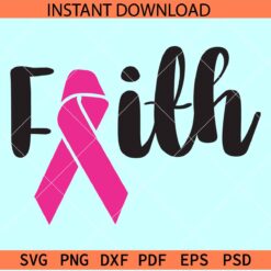 Faith Ribbon SVG, Awareness Ribbon Faith SVG, Cancer awareness Faith SVG, Cancer Ribbon Faith SVG
