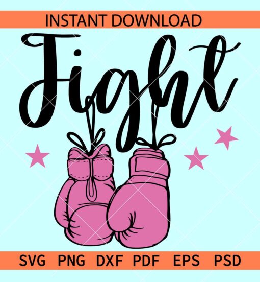 Fight boxing Gloves SVG, Awareness Gloves Fight SVG, Boxing Gloves breast Cancer awareness SVG