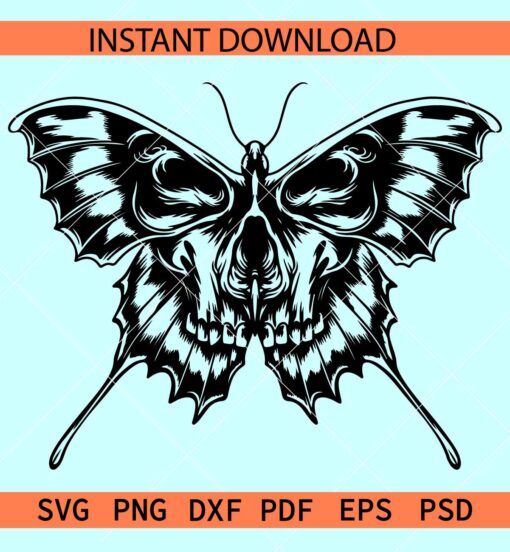 Halloween Butterfly Skull SVG, Butterfly skull SVG, Skull Inside Butterfly SVG