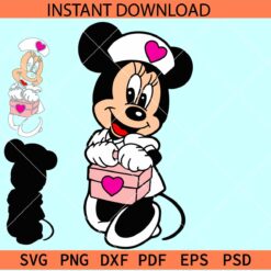 Minnie Nurse SVG, Disney Nurse SVG, Minnie with Nurse Hat SVG, Layered Minnie Nurse SVG