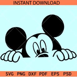 Peeking Mickey SVG, Mickey head peeking vector SVG, Peeking Disney SVG