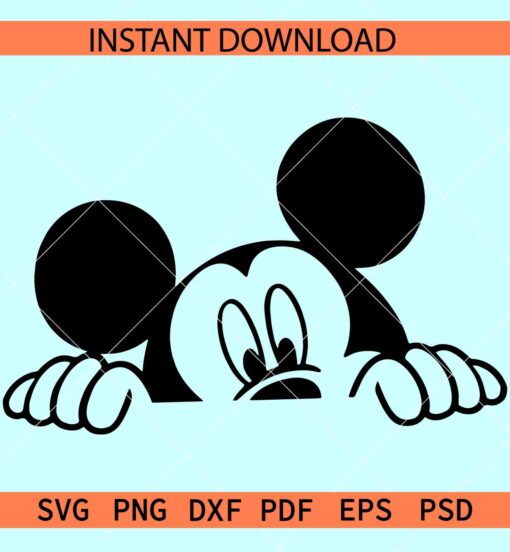 Peeking Mickey SVG, Mickey head peeking vector SVG, Peeking Disney SVG