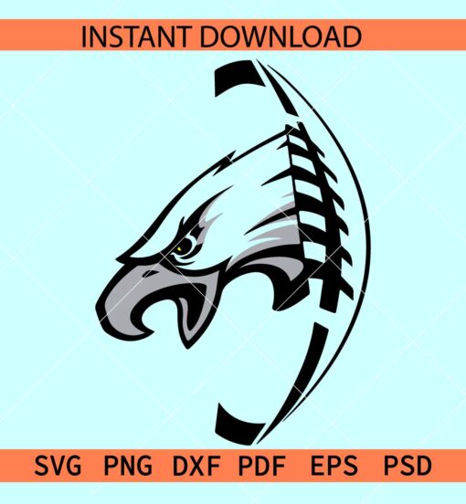Screaming Eagle Football SVG, Eagle head with football ball SVG, Team Eagles SVG