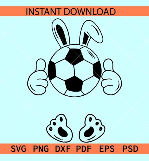 Soccer Ball with Bunny Ears and feet SVG, Easter Soccer Ball SVG, Easter soccer Sports bunny SVG, Sports Bunny SVG, Soccer Bunny SVG