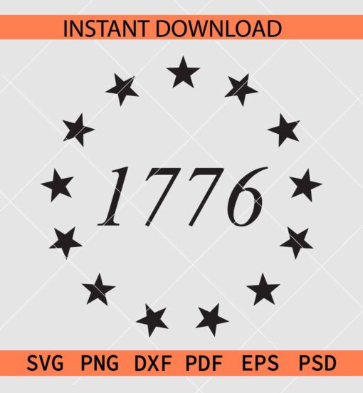 1776 Stars Wreath SVG, 1776 Union Stars SVG, 2nd Amendment Stars SVG
