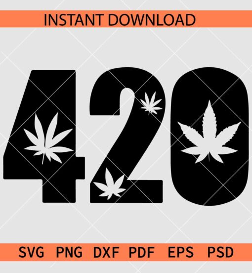 420 SVG,  Cannabis 420 SVG, Weed Leaf 420 SVG