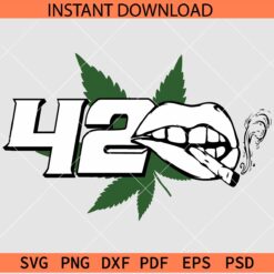 420 smoking weed SVG, 420 mouth smoking marijuana svg, 420 cannabis svg