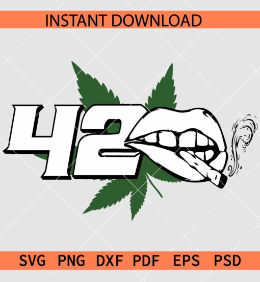 420 smoking weed SVG, 420 mouth smoking marijuana svg, 420 cannabis svg