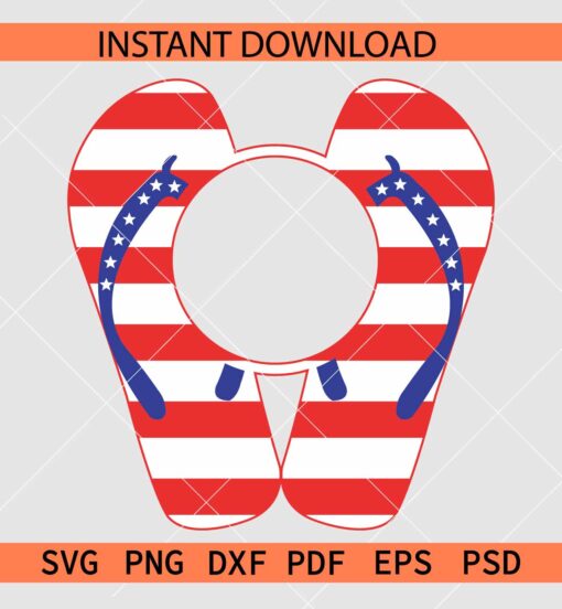 4th of July Flip Flops SVG, Freedom Day Flip Flops SVG, July Fourth Flip Flops SVG