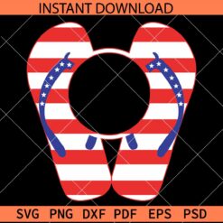 4th of July Flip Flops SVG, Freedom Day Flip Flops SVG, July Fourth Flip Flops SVG