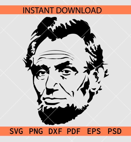 Abraham Lincoln Vector SVG, Abraham Lincoln Head Silhouette SVG