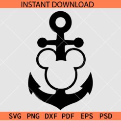 Anchor Mickey Mouse Head SVG, Disney Anchor SVG, Anchor In Mickey Head SVG