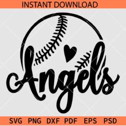 Angels Baseball Outline SVG, Angels Baseball Silhouette SVG, The Angels SVG