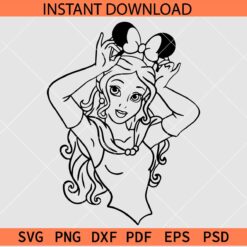 Aurora Princess with bow SVG, Aurora Princess Sketch SVG, Transparent Aurora Princess SVG