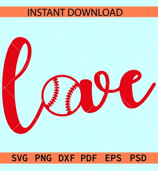 Baseball ball love Phrase SVG, Baseball Lover SVG