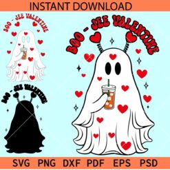 Boojee Valentine Stanley Tumbler Inspired Belt Bag SVG, Ghost with Inspired Belt Bag SVG