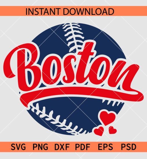 Boston Baseball Ball SVG, Baseball Sports SVG