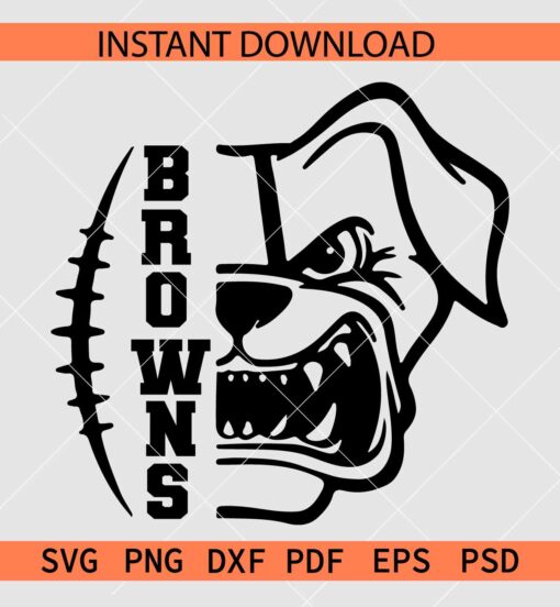 Browns Football Ball SVG, The Browns Half Football SVG, Team Browns SVG