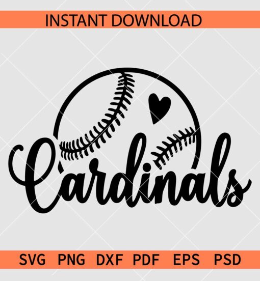 Cardinals Baseball Ball SVG, Cardinals Half Baseball SVG, The Cardinals Baseball SVG