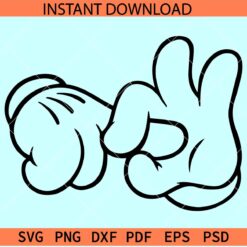 Cartoon Finger in Hole Hand Gesture Svg, Disney Hands ASL SVG, Disney Adult Humor SVG