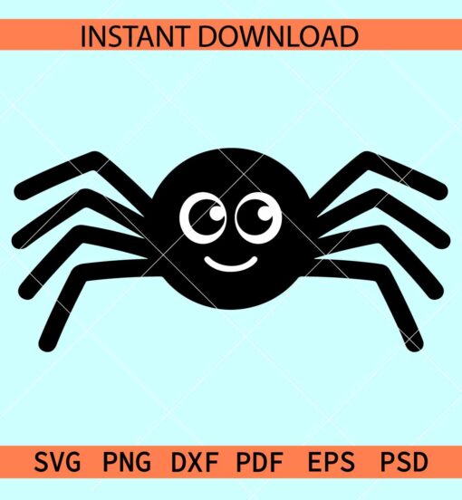 Cartoon Spider SVG, Funny Spider Silhouette SVG
