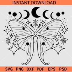 Celestial moth SVG, Celestial Butterfly SVG, Moon Butterfly SVG